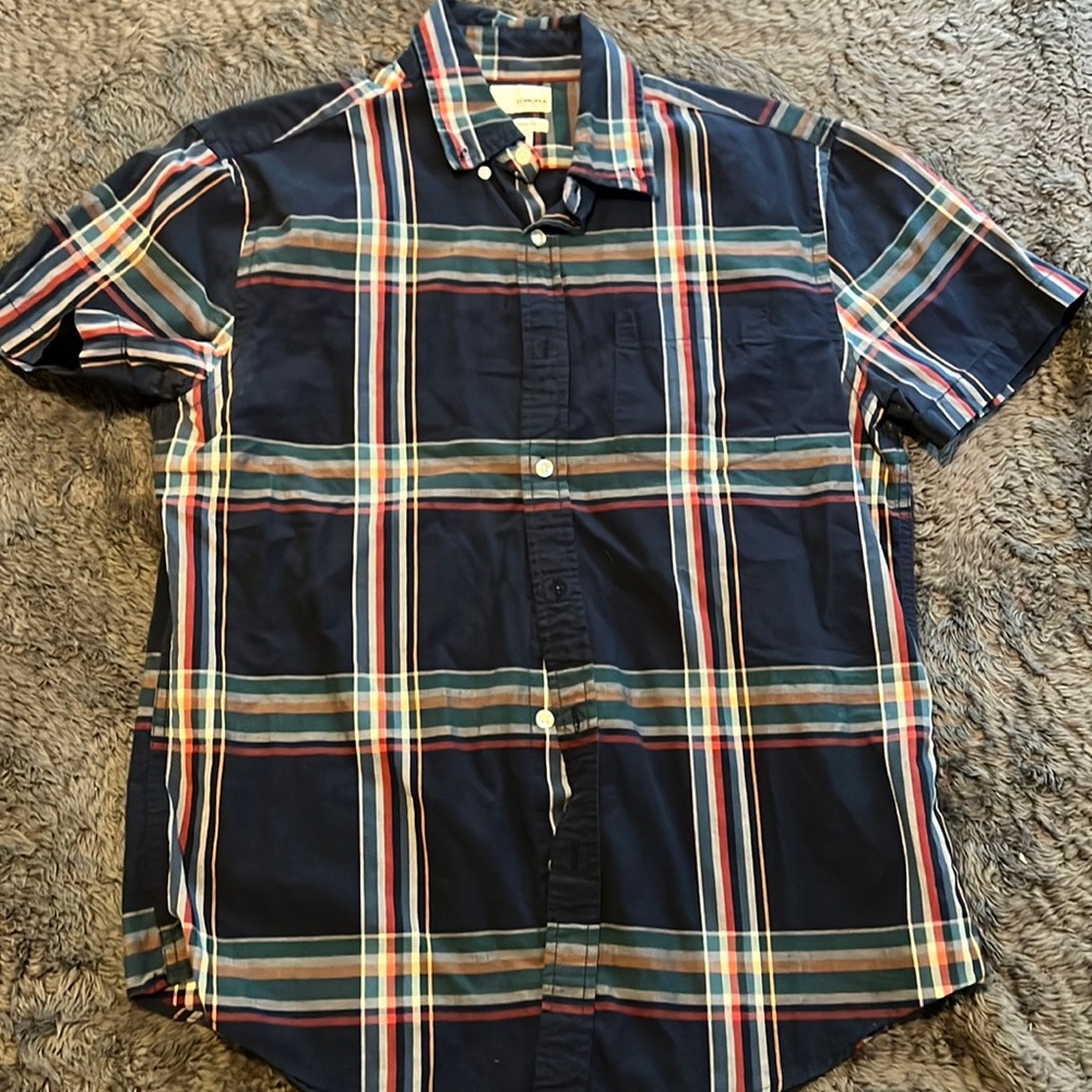 Blue short sleeved button down